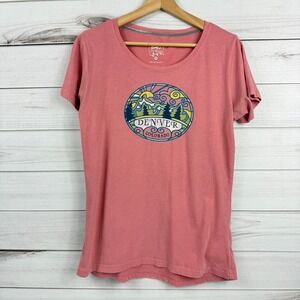 EMI Sportswear Denver Colorado Mountain Graphic T Shirt Women's Medium Pink